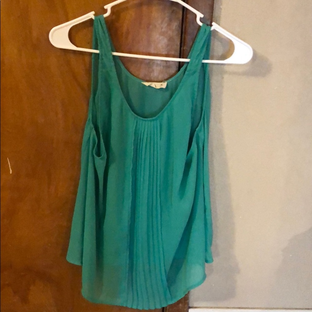 teal dressy tank top from hollister
